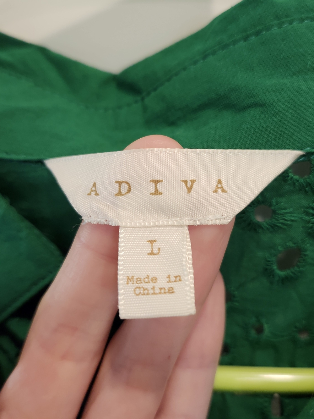 Adiva Emerald Eyelet Button-Down Shirt - Picture 3 of 5
